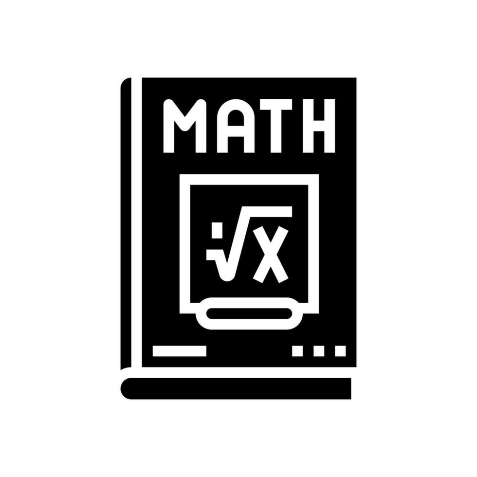 bok matematik vetenskap utbildning glyf ikon vektor illustration