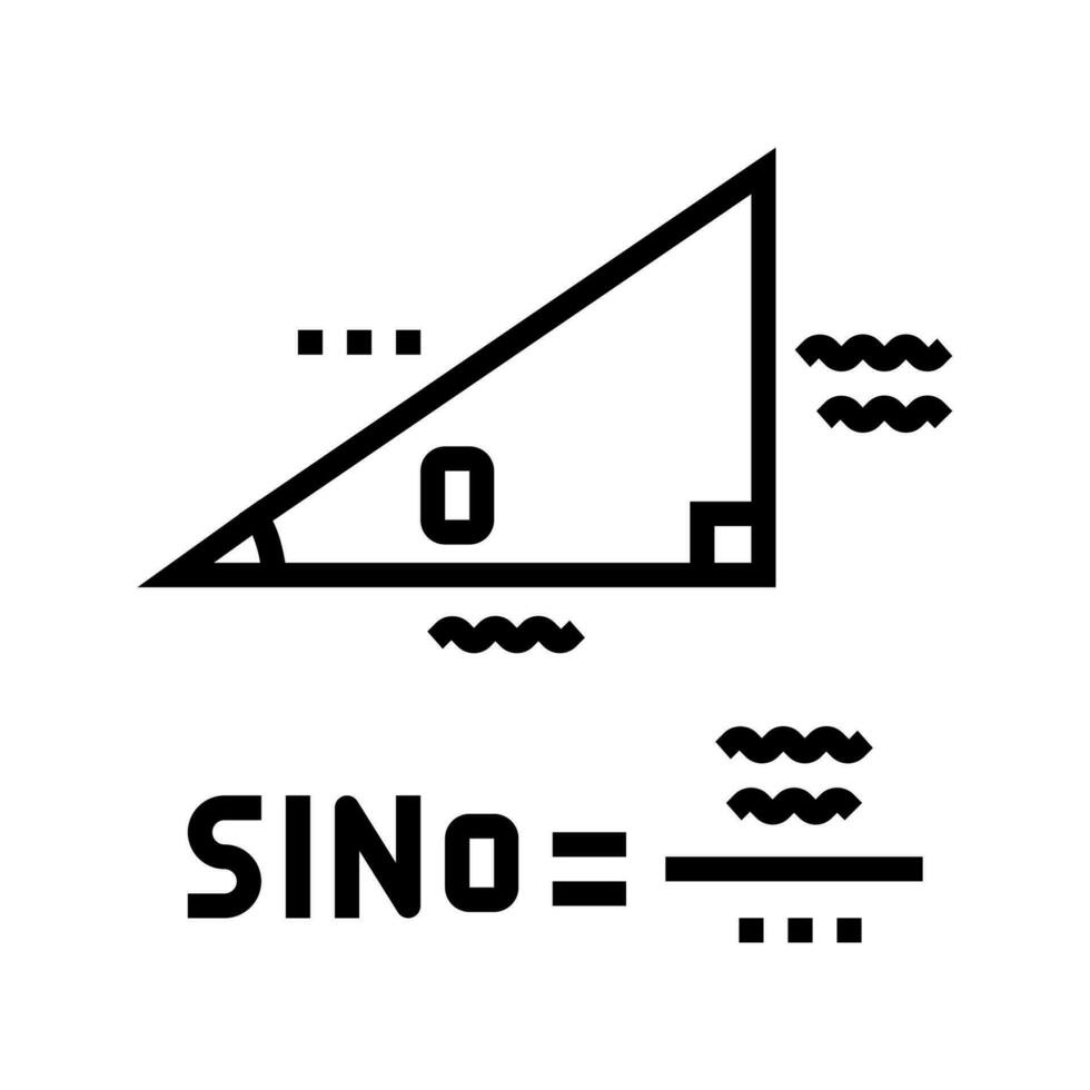 trigonometri matematik vetenskap utbildning linje ikon vektor illustration