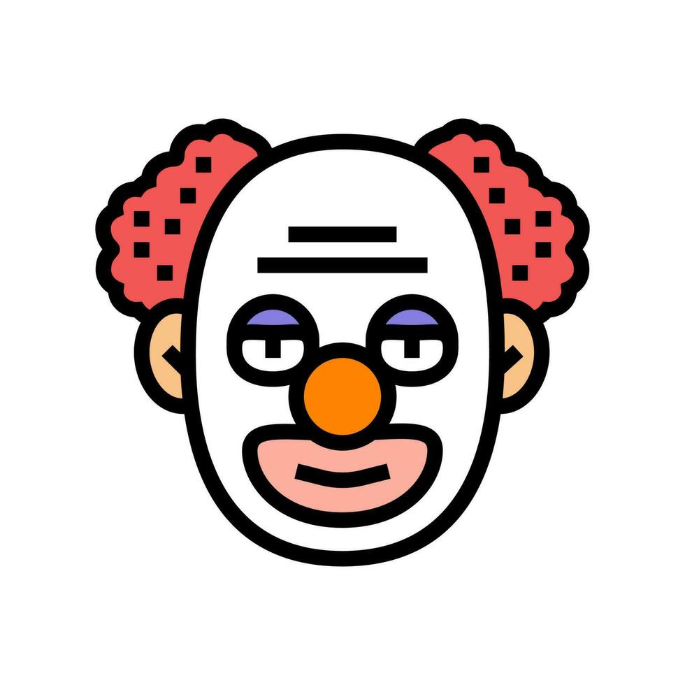 clown årgång visa Färg ikon vektor illustration