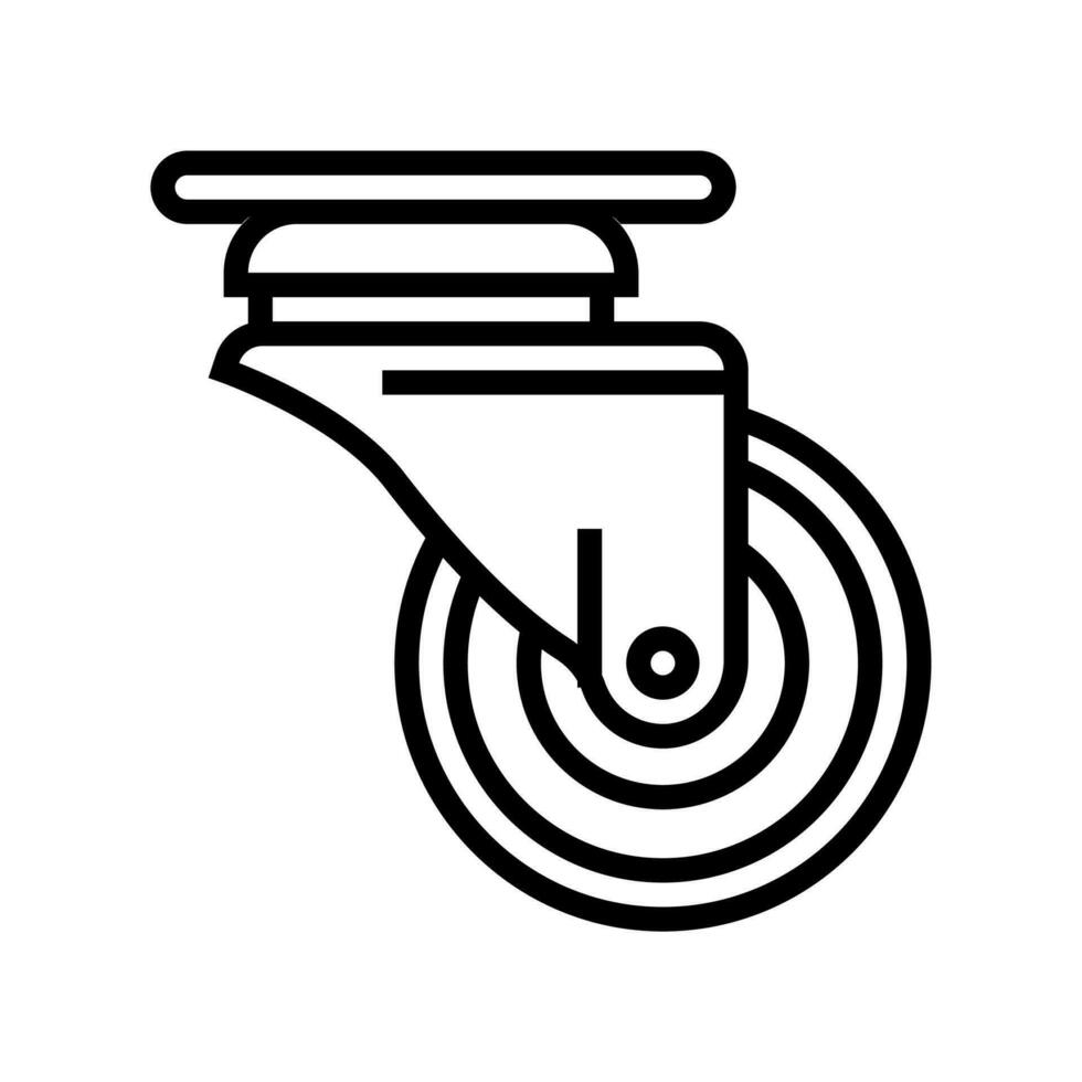 hjul hjul hårdvara möbel passande linje ikon vektor illustration