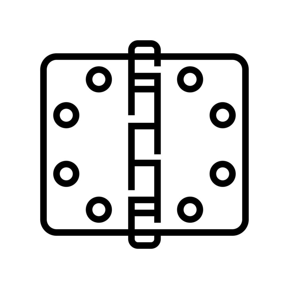 gångjärn hårdvara möbel passande linje ikon vektor illustration