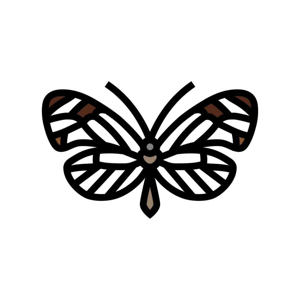 Glasflügel Schmetterling Frühling Farbe Symbol Vektor Illustration