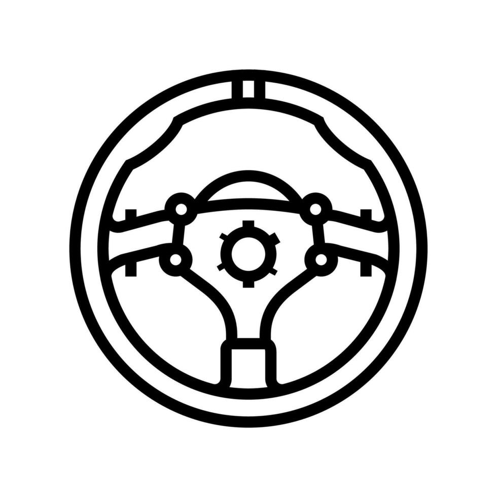 styrning hjul fordon bil linje ikon vektor illustration