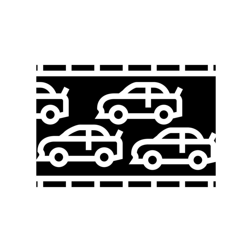 Wettbewerb Auto Rennen Fahrzeug Glyphe Symbol Vektor Illustration