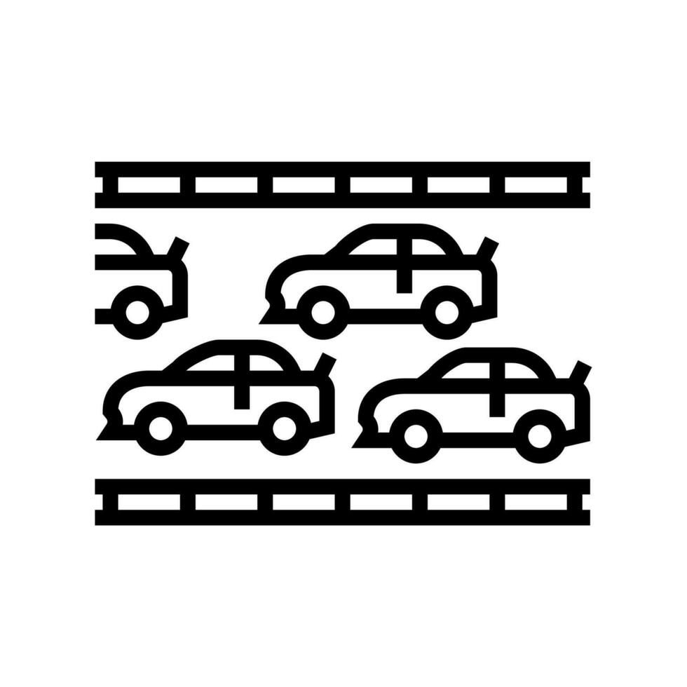 Wettbewerb Auto Rennen Fahrzeug Linie Symbol Vektor Illustration