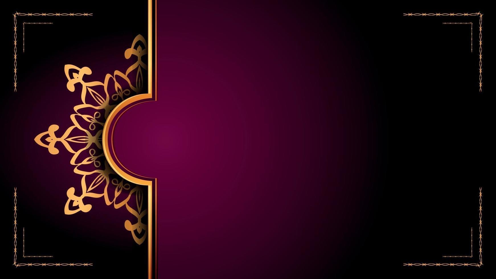 Luxus Zier Mandala Logo Hintergrund Arabeske Stil vektor