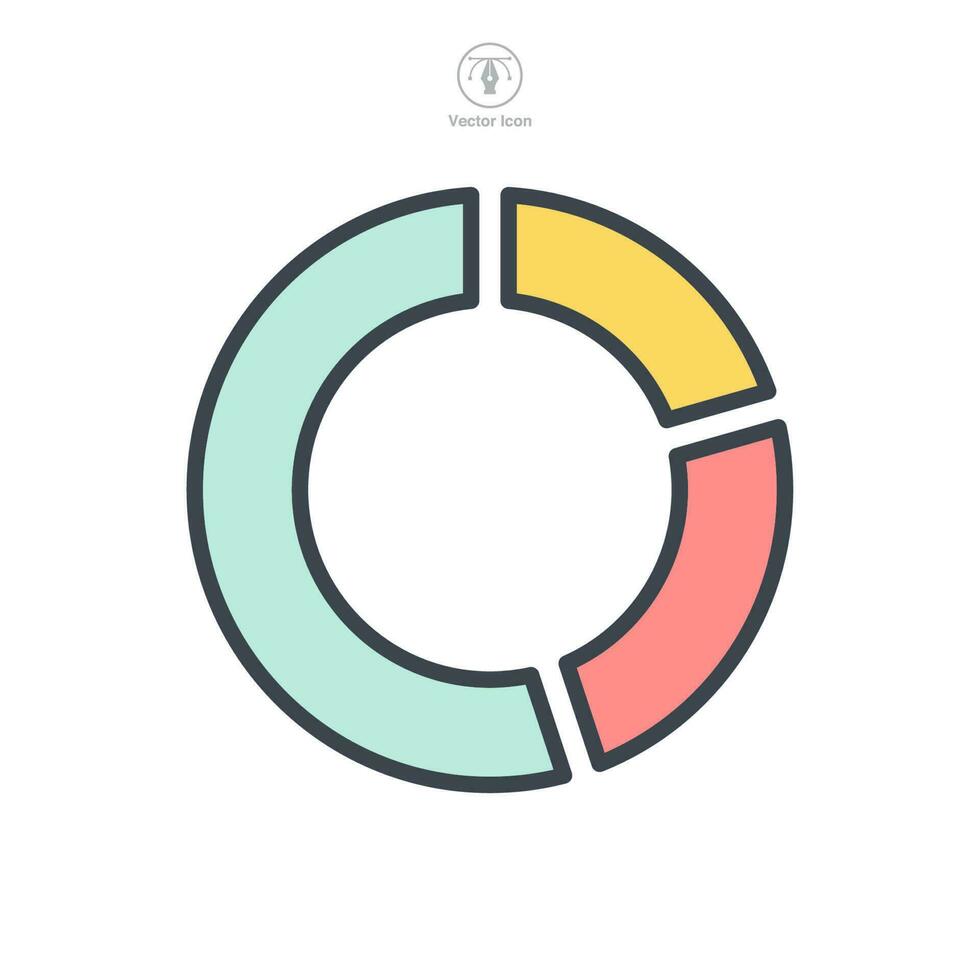 Kuchen Diagramm Symbol Symbol Vorlage zum Grafik und Netz Design Sammlung Logo Vektor Illustration