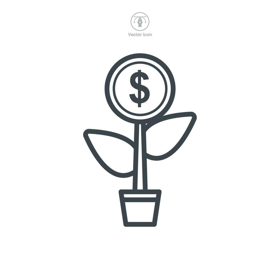 Geld Baum Symbol Symbol Vorlage zum Grafik und Netz Design Sammlung Logo Vektor Illustration