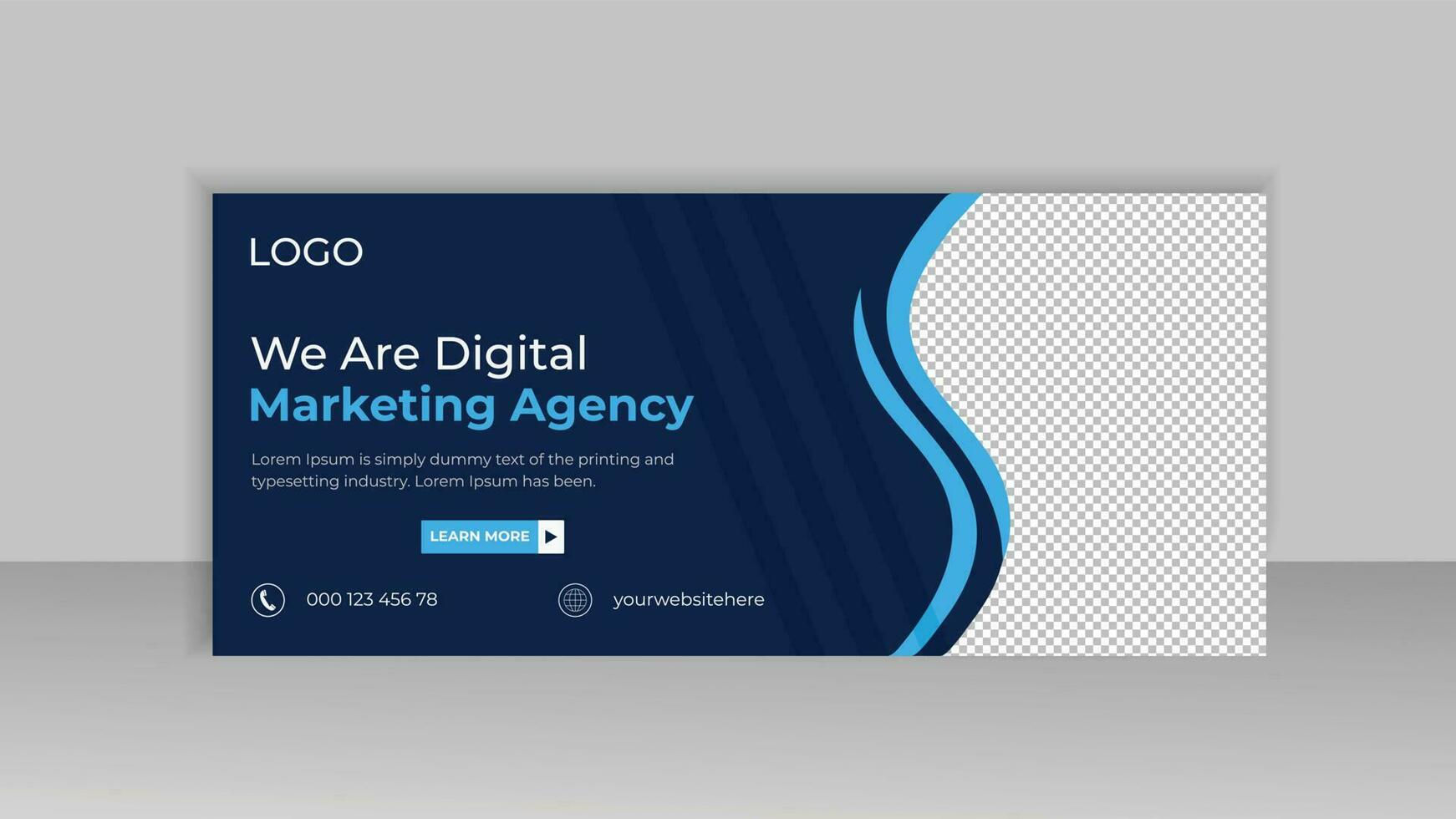 Digital Marketing Agentur Sozial Medien Startseite Vorlage, Netz Banner Vorlage, korporativ Banner, Header, Webinar Banner Design vektor