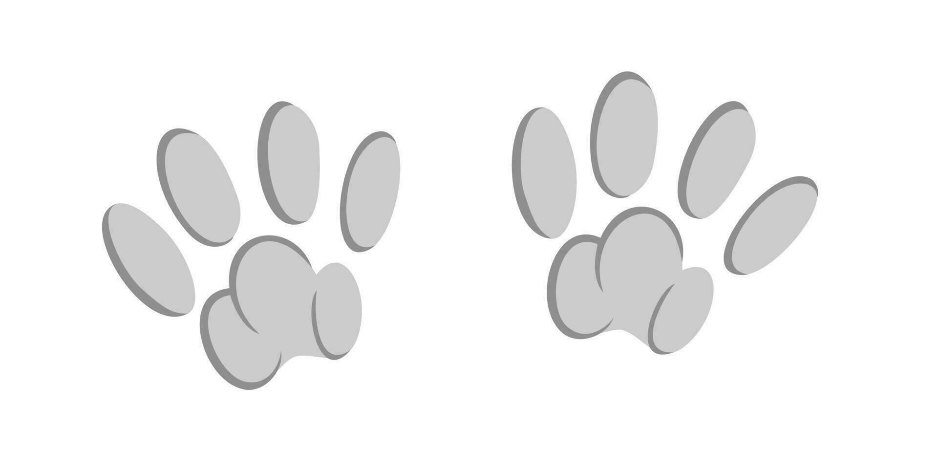 Tier Pfotenabdrücke. skizzieren Fußabdrücke von ein Kaninchen, Hase, Katze oder Hund. Vektor Illustration