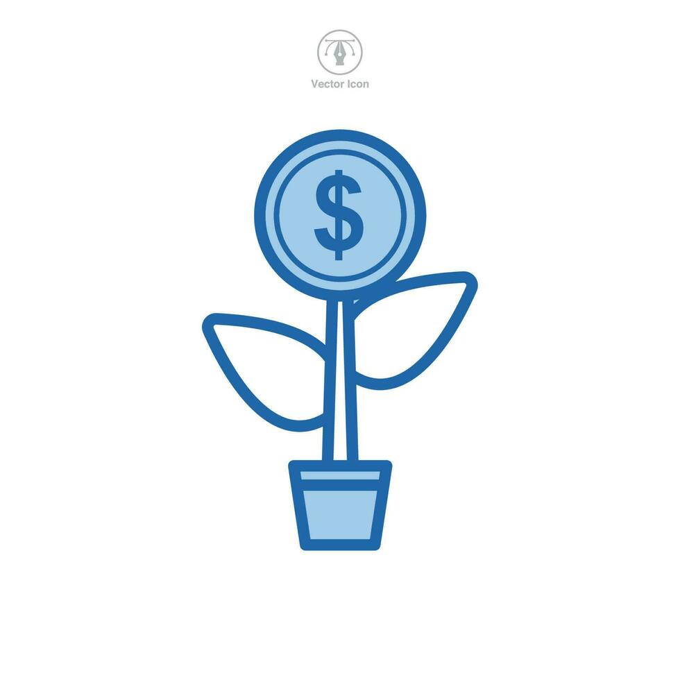 Geld Baum Symbol Symbol Vorlage zum Grafik und Netz Design Sammlung Logo Vektor Illustration