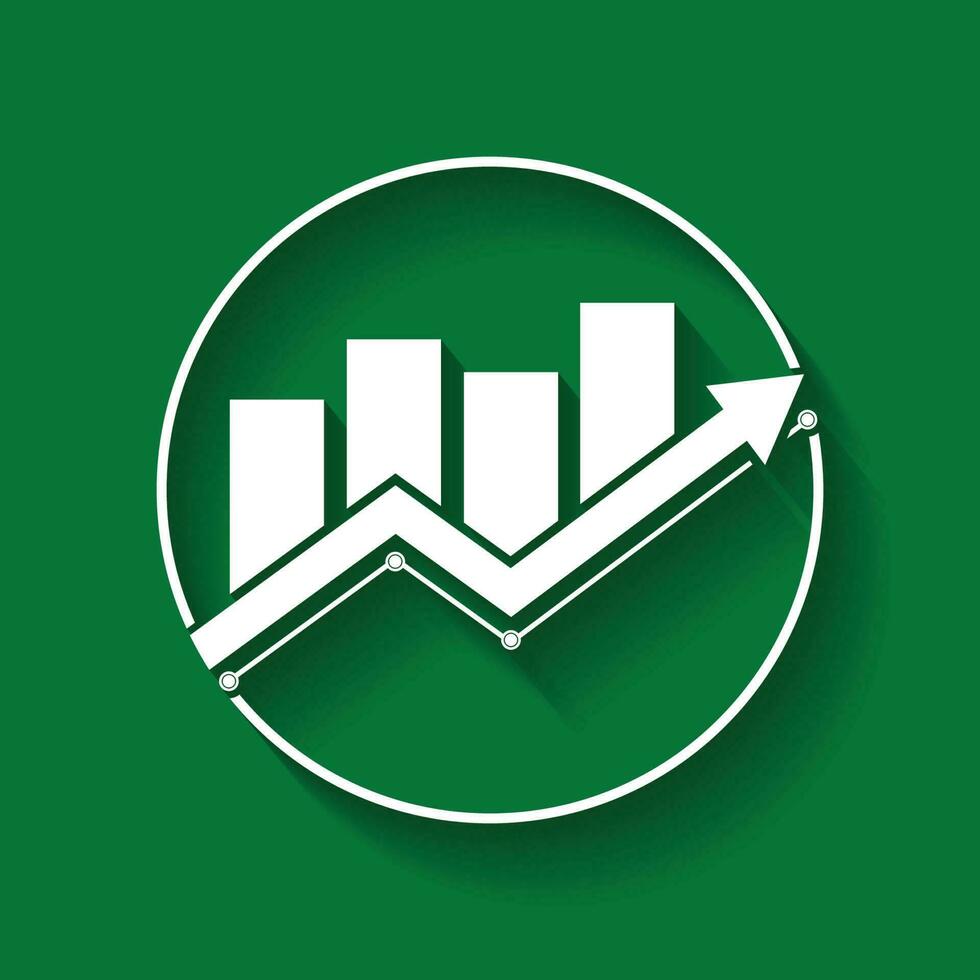 Geschäft Wachstum Diagramm Logo mit Pfeil, Bar und Linie Diagramm Diagramm vektor