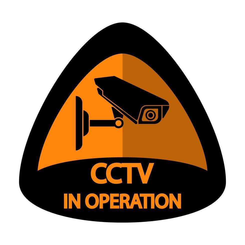 övervakningstecken för cctv-kameraetikett vektor