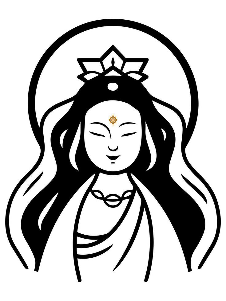 Vektor Symbol von Guanyin Bodhisattva asiatisch Gottheit