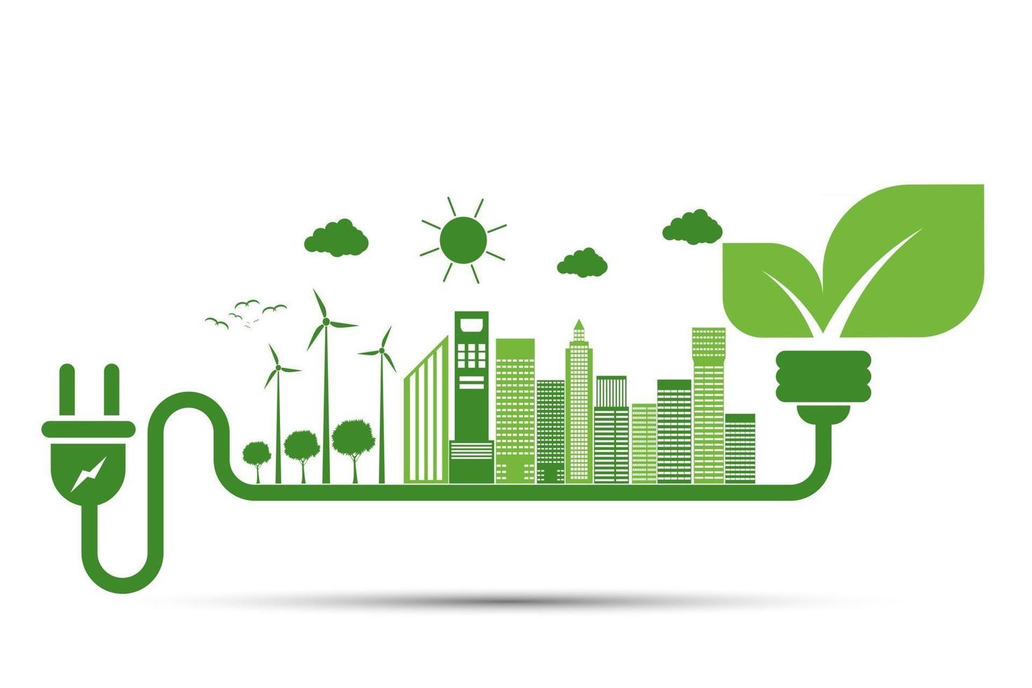 Ideen für grüne Energietechnologie für die Umwelt vektor