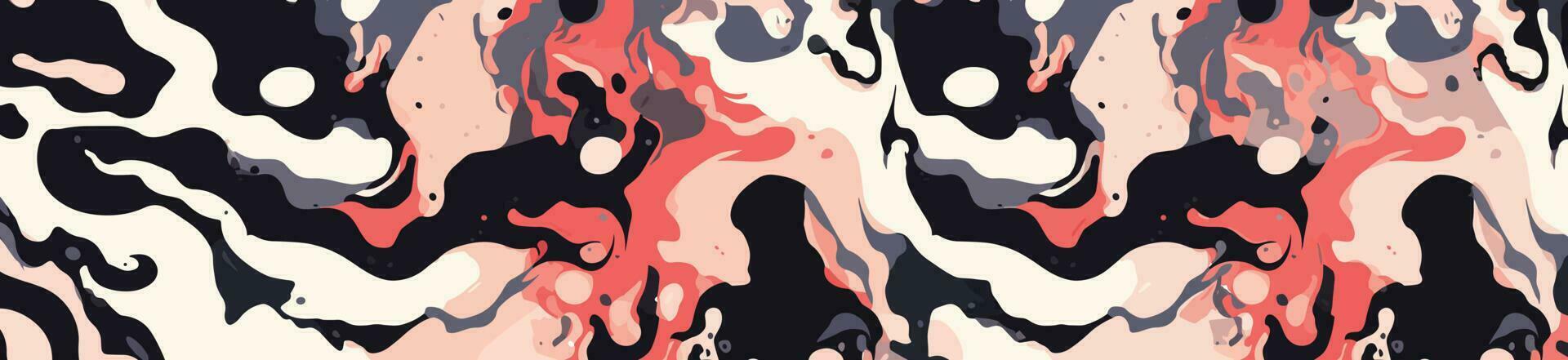 abstrakt Vektor nahtlos Muster, im das Stil von spielerisch noch makaber, Tintenkleckse, Fokus auf Gelenke Verbindungen, teppichartig, positiv Negativ Raum, gegossen Harz, 17 .. Jahrhundert