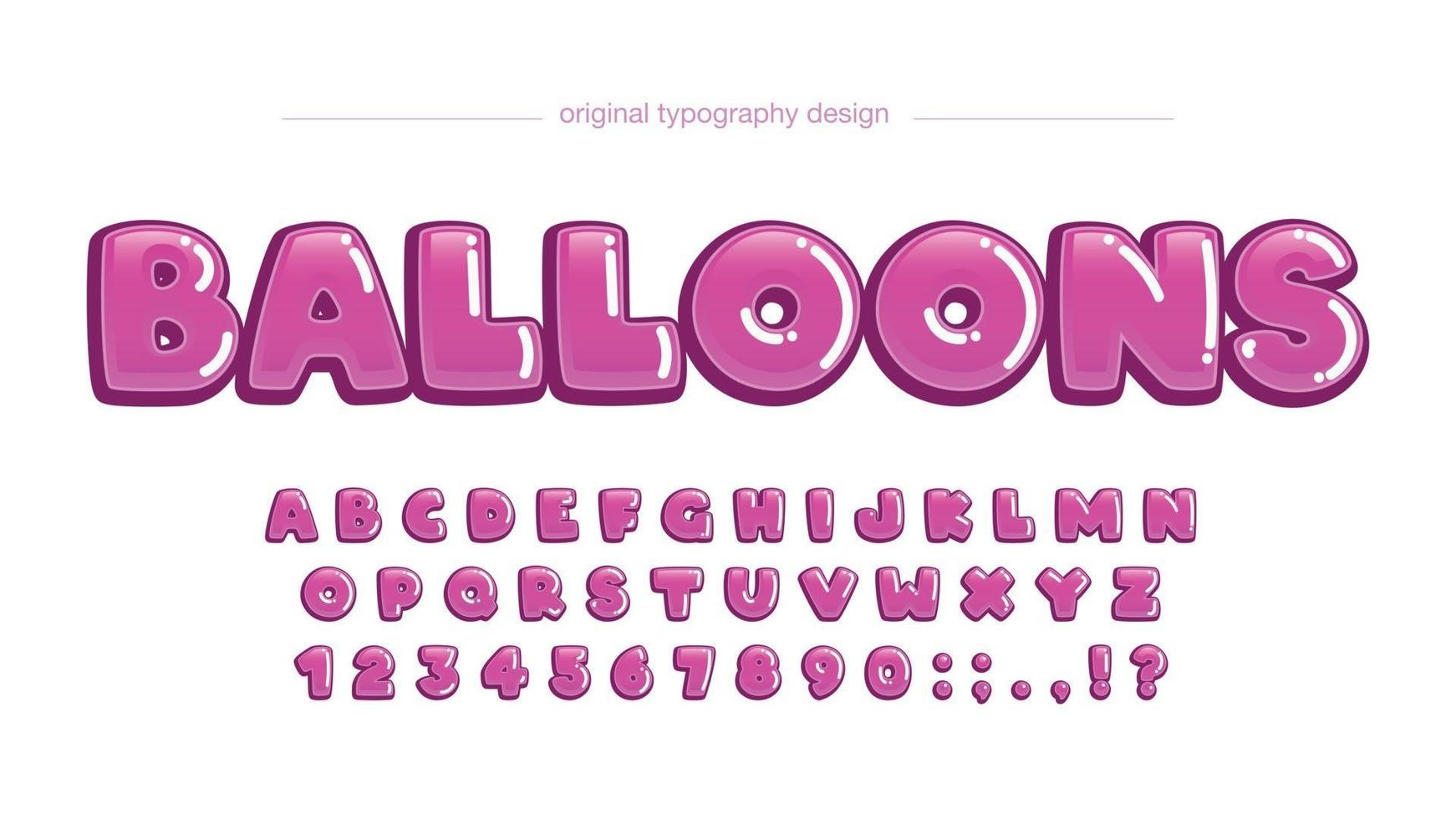 benutzerdefinierte Typografie der rosa gerundeten Blase-Karikatur vektor