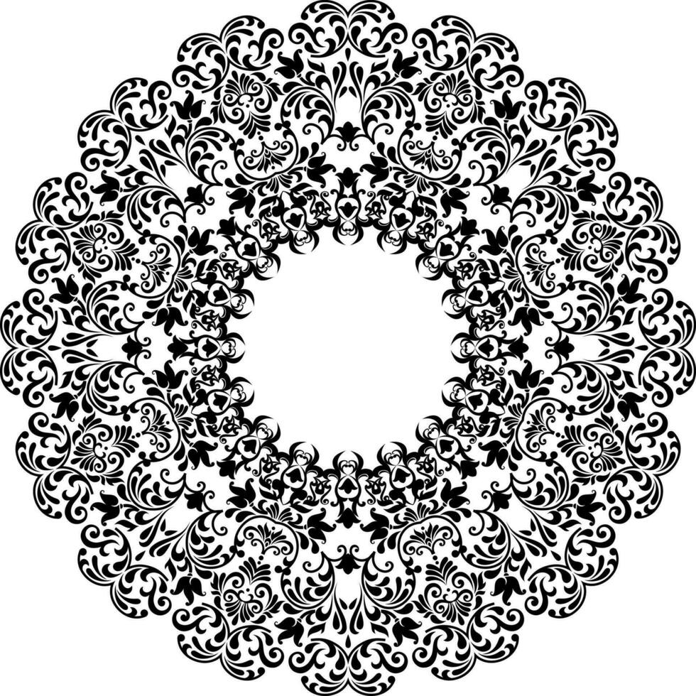 Schwarz-Weiß-Mandala-Vektorillustration vektor