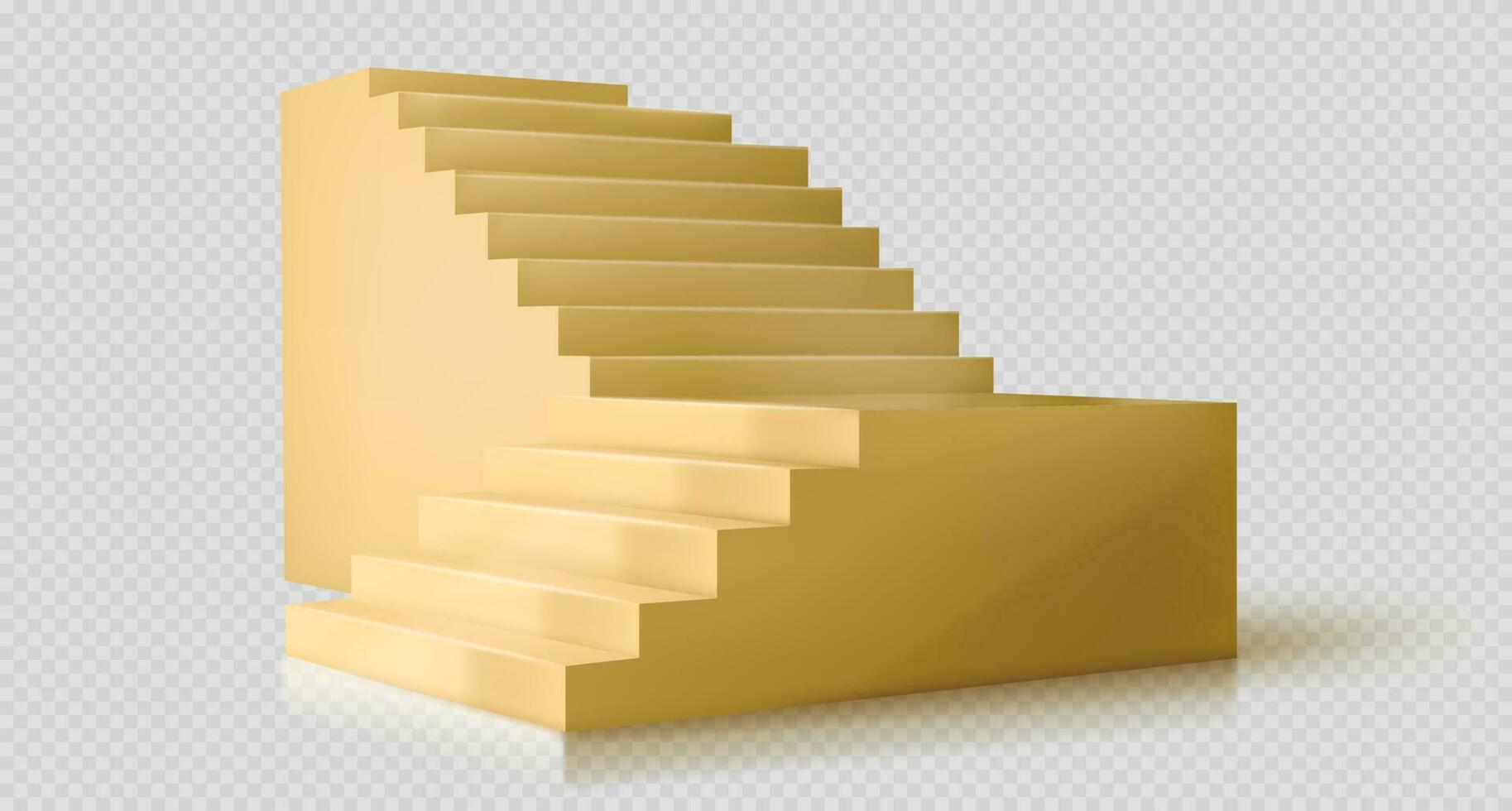 realistisch Gelb Treppe Innere Design Element vektor