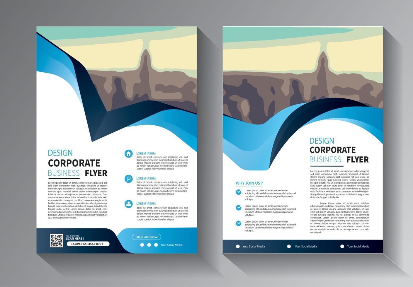 flygblad affärsmall för layout broschyr marknadsföring eller årsredovisning företag vektor