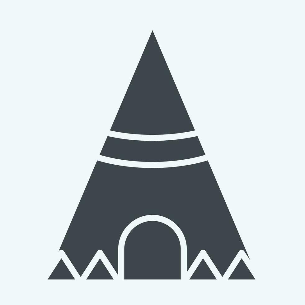 Symbol Tipi. verbunden zu amerikanisch einheimisch Symbol. Glyphe Stil. einfach Design editierbar vektor