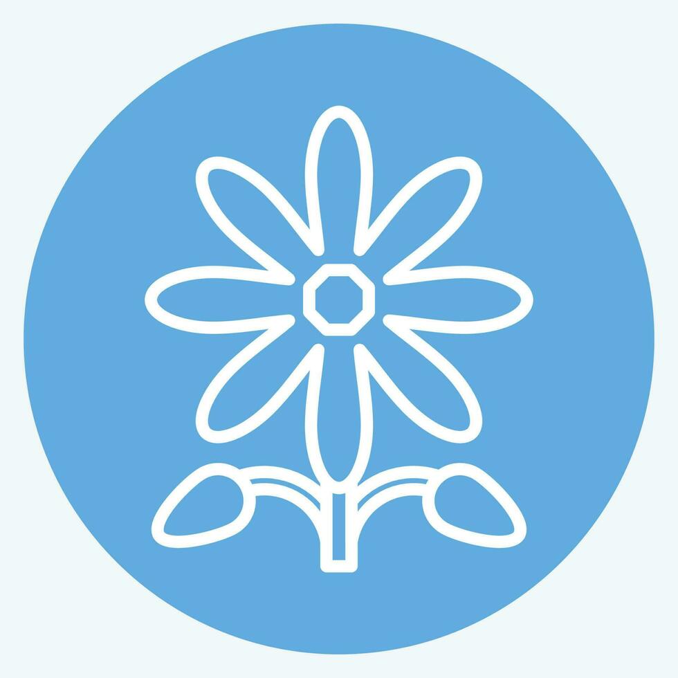 Symbol Sonnenblume. verbunden zu amerikanisch einheimisch Symbol. Blau Augen Stil. einfach Design editierbar vektor