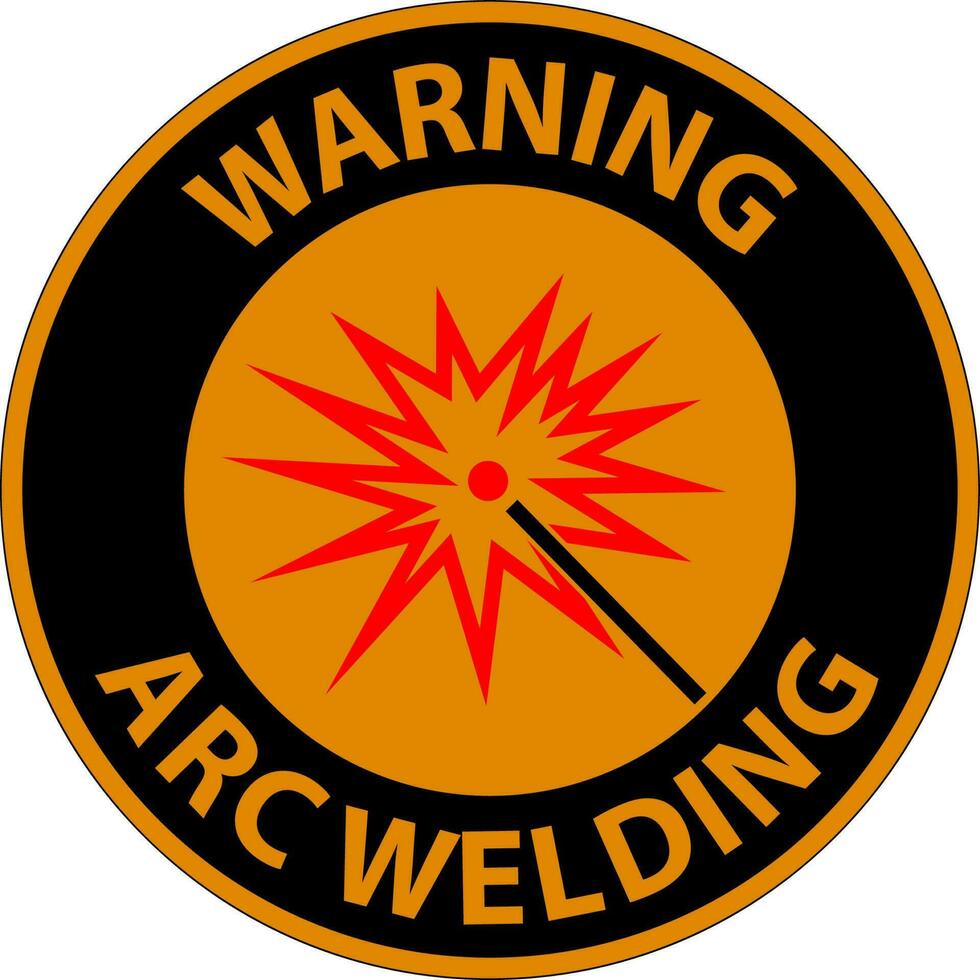Warnung Zeichen Bogen Schweißen auf Weiß Hintergrund vektor