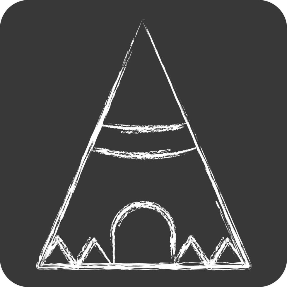 Symbol Tipi. verbunden zu amerikanisch einheimisch Symbol. Kreide Stil. einfach Design editierbar vektor