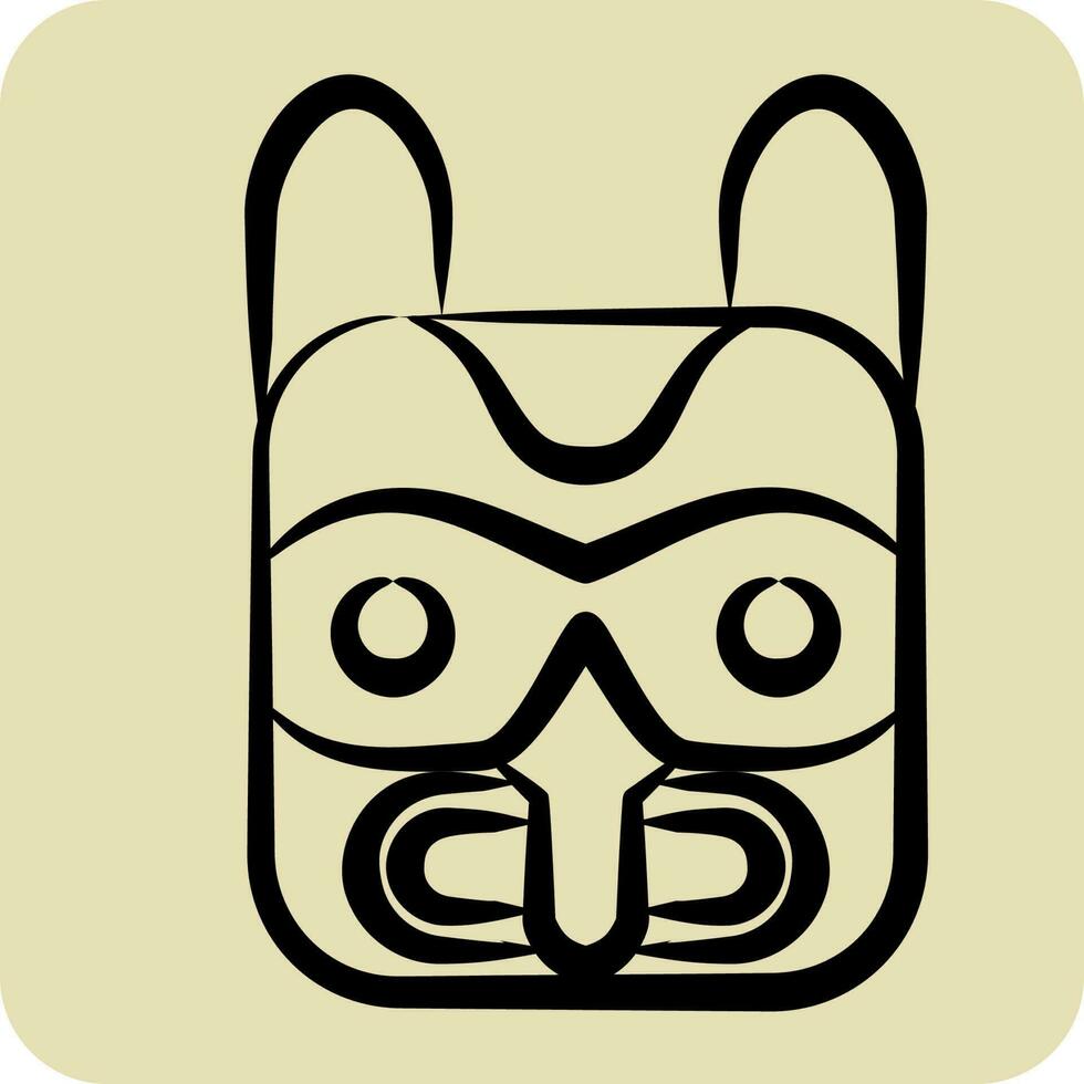 ikon mask 2. relaterad till amerikan inhemsk symbol. hand dragen stil. enkel design redigerbar vektor