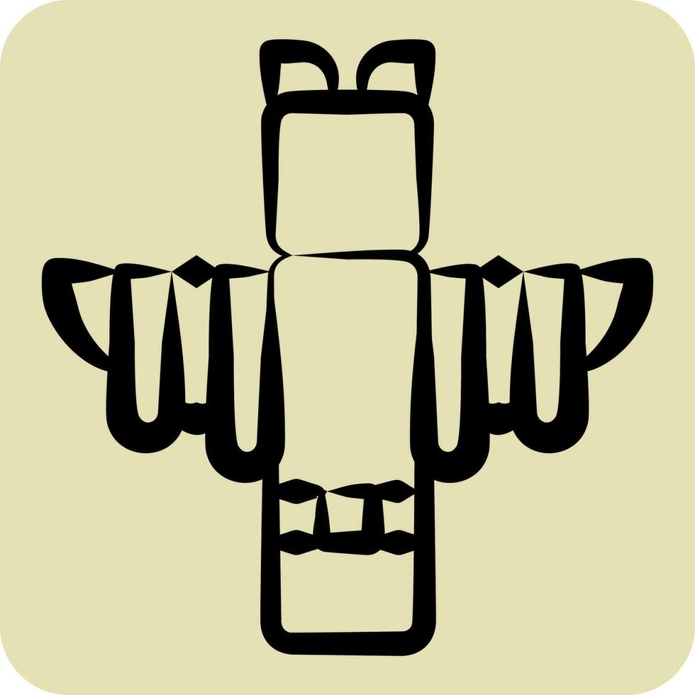 ikon totem. relaterad till amerikan inhemsk symbol. hand dragen stil. enkel design redigerbar vektor