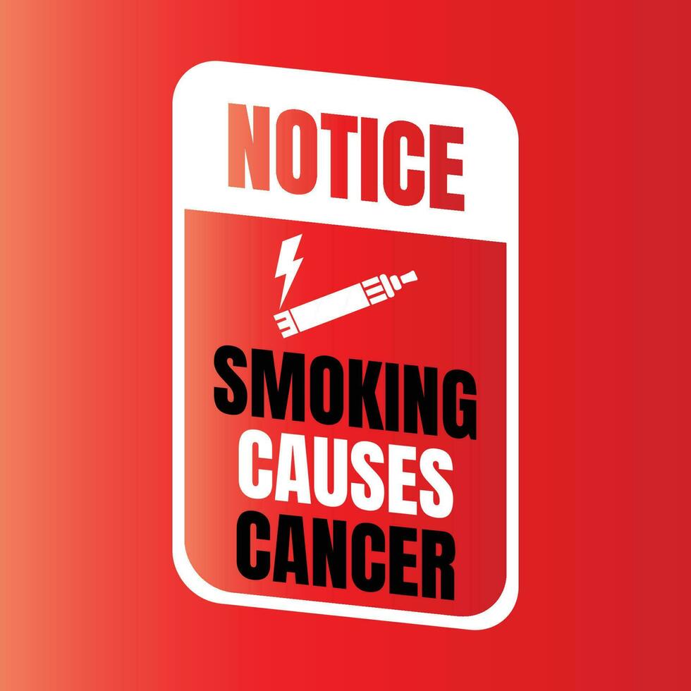 rökning orsaker cancer varning tecken, rökning kan döda du baner tecken vektor