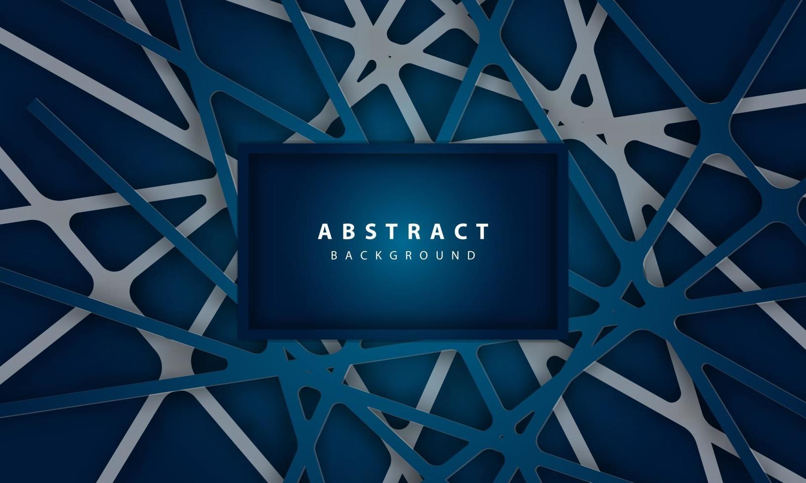 abstrakt bakgrund med linjära djupblå pappersformer vektor