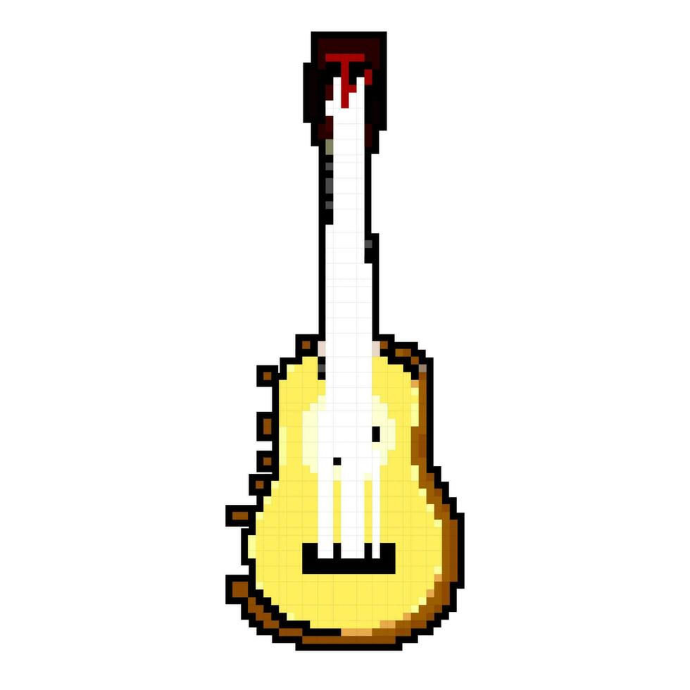 jazz akustisk gitarr spel pixel konst vektor illustration