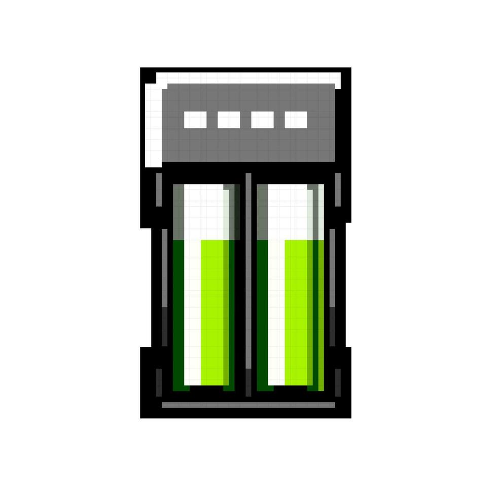 Smartphone aa Batterie Ladegerät Spiel Pixel Kunst Vektor Illustration