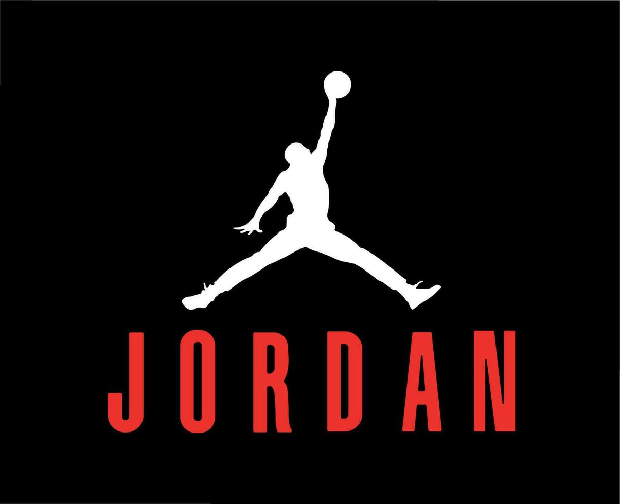 jordan logotyp varumärke symbol med namn design kläder sportkläder vektor illustration med svart bakgrund