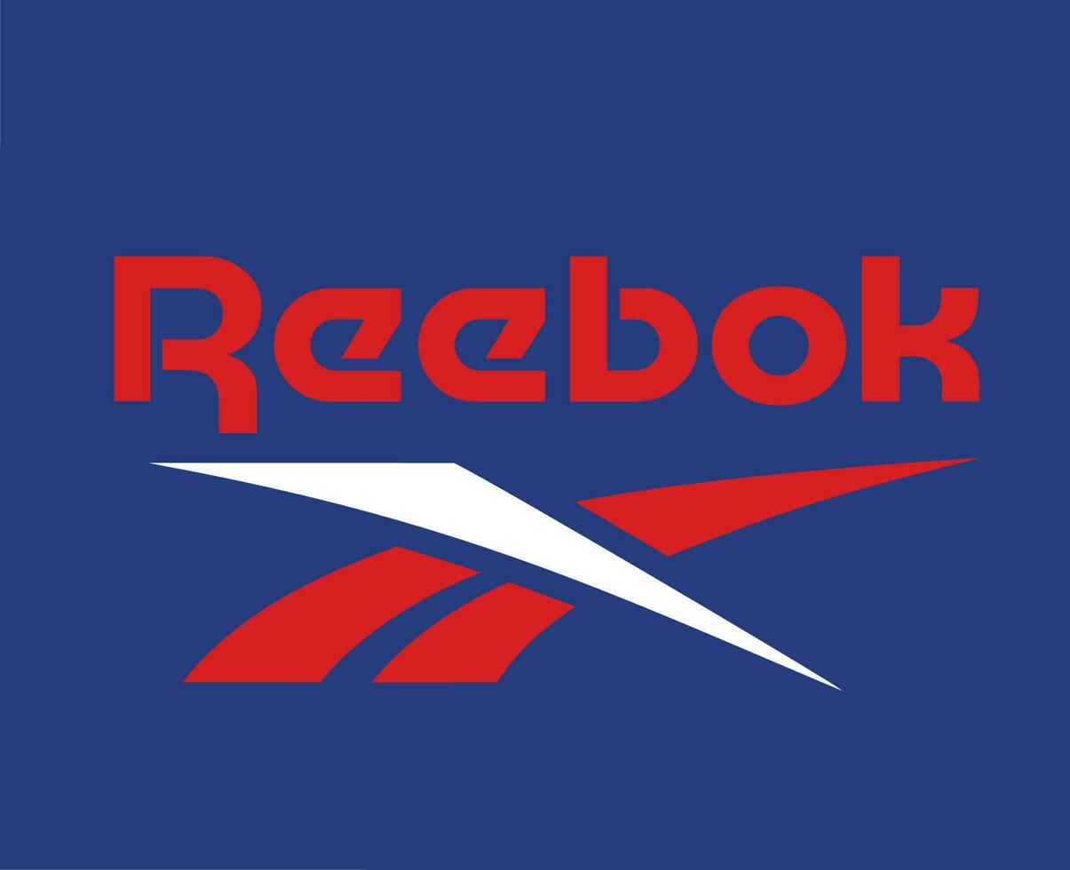 reebok logotyp varumärke symbol kläder design ikon abstrakt illustration vektor med blå bakgrund