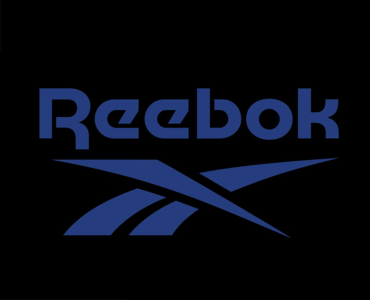 reebok Marke Logo Blau Symbol Kleider Design Symbol abstrakt Vektor Illustration mit schwarz Hintergrund