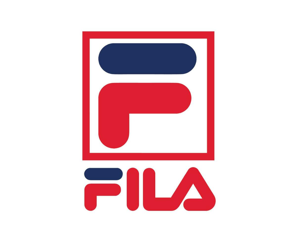 Fila Marke Logo Kleider Symbol mit Name rot und Blau Design Mode Vektor Illustration