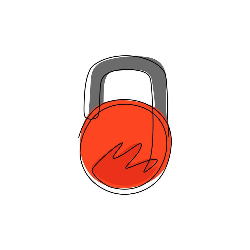 einzelne kontinuierliche Linienzeichnung flacher Vektor Kettlebells Symbol Zeichen aus moderner Fitness- und Fitnesskollektion für mobiles Konzept und Web-App. dynamische einzeilige abgehobene betragsgrafikdesign-vektorillustration