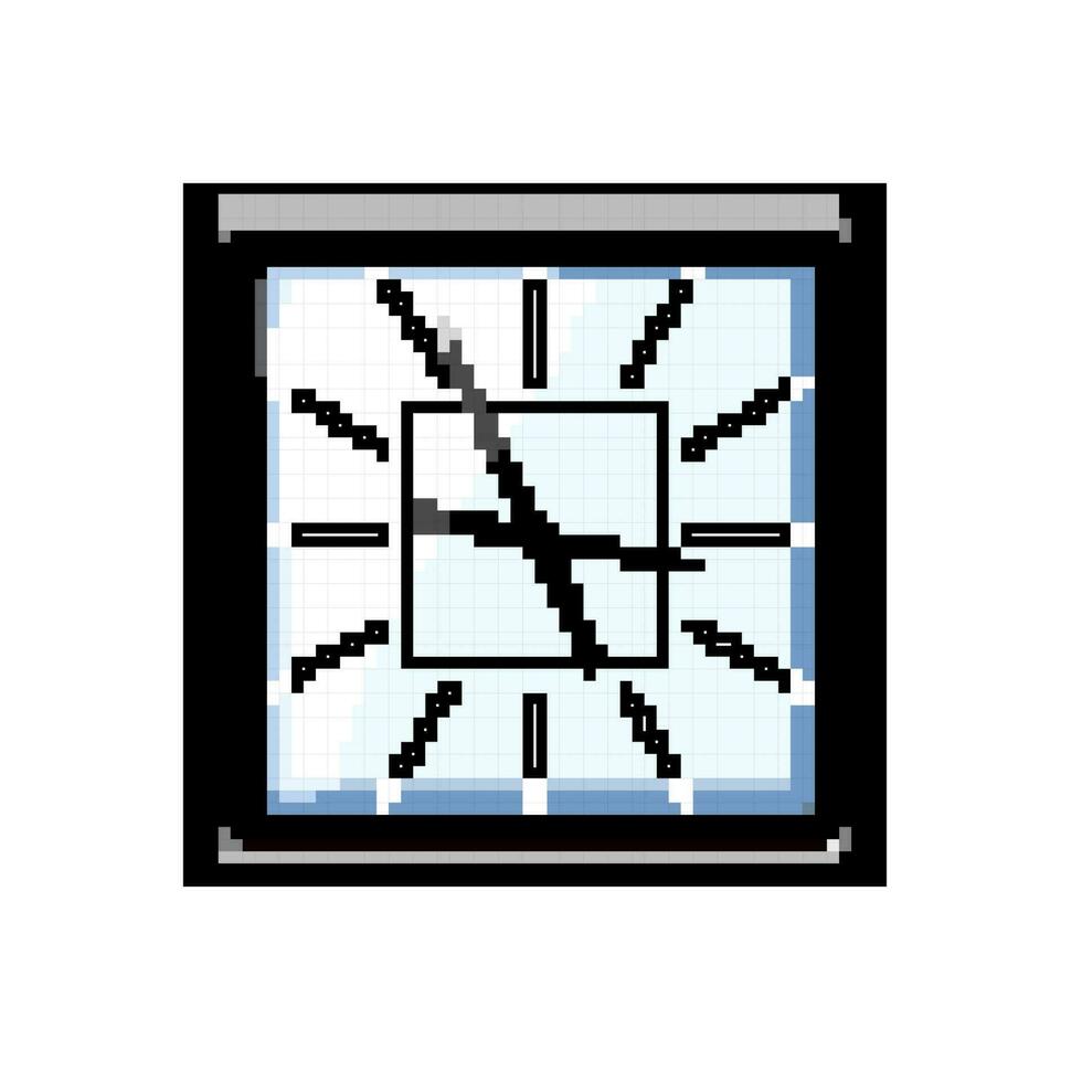 Stunde Mauer Uhr Spiel Pixel Kunst Vektor Illustration