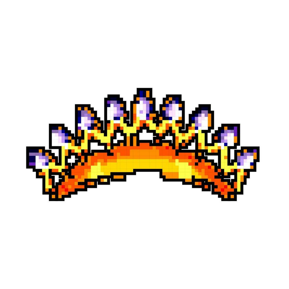 diamant tiara krona spel pixel konst vektor illustration