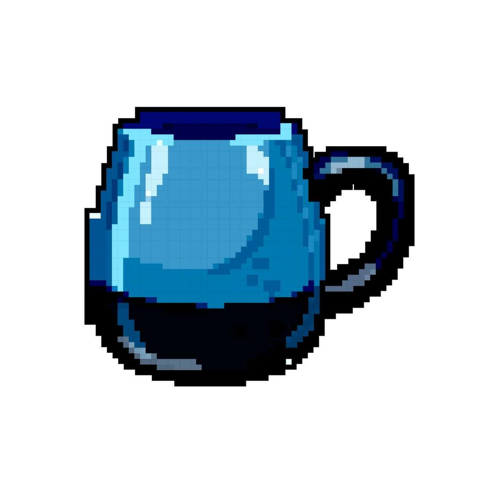 leeren Tasse Keramik Spiel Pixel Kunst Vektor Illustration