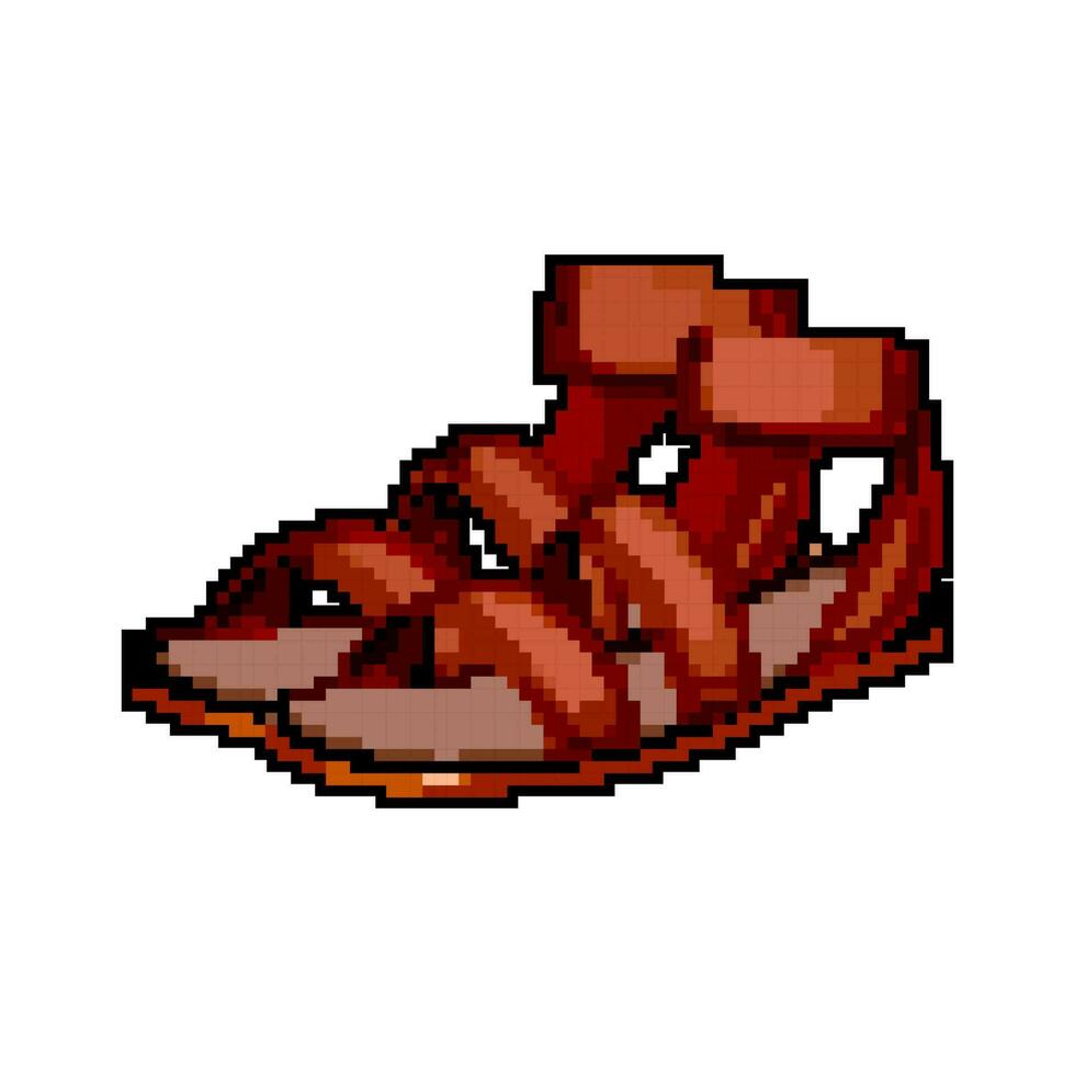 Schuhe Sandalen Frauen Spiel Pixel Kunst Vektor Illustration