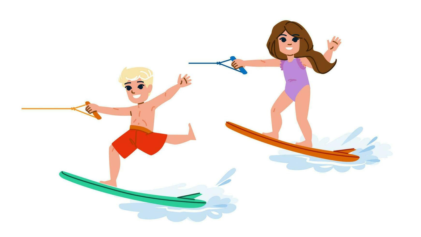 Wasser Skifahren Kind Vektor