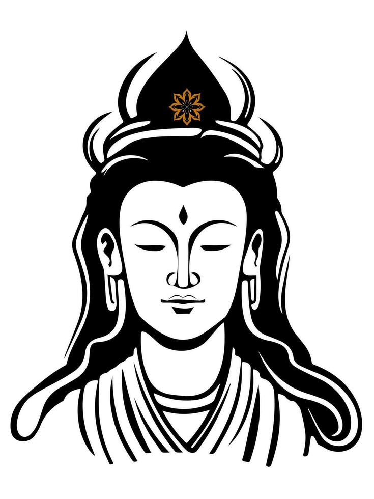 Vektor Symbol von Guanyin Bodhisattva asiatisch Gottheit