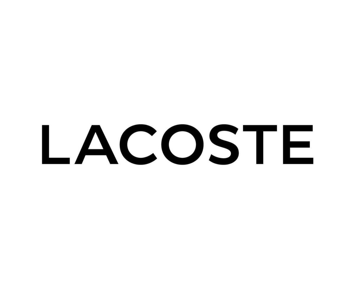 lacoste varumärke logotyp symbol namn svart design kläder mode vektor illustration