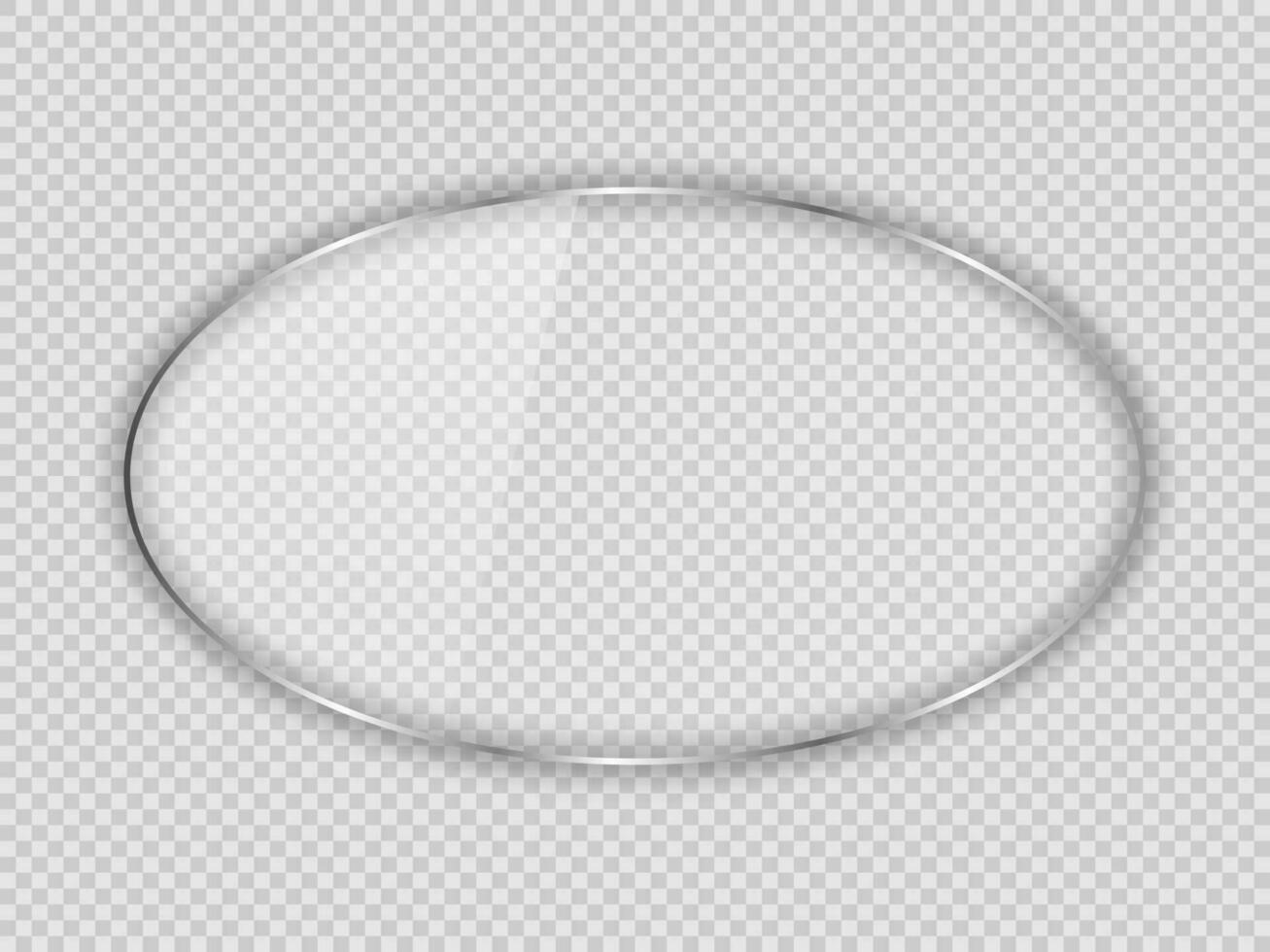 glas tallrik i oval ram isolerat på bakgrund. vektor illustration.