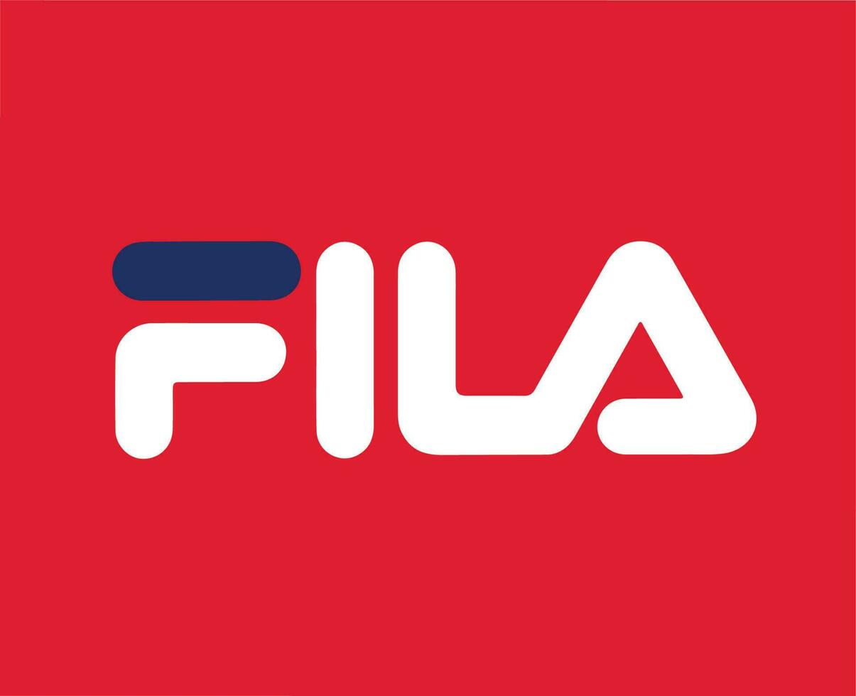 Fila Marke Logo Symbol Design Kleider Mode Vektor Illustration mit rot Hintergrund