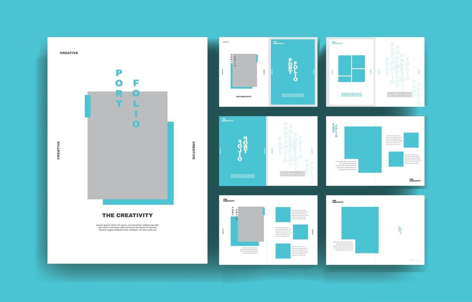 minimale moderne Portfolio-Präsentationshintergrundschablone kreativer Geschäftspräsentationsvektor vektor