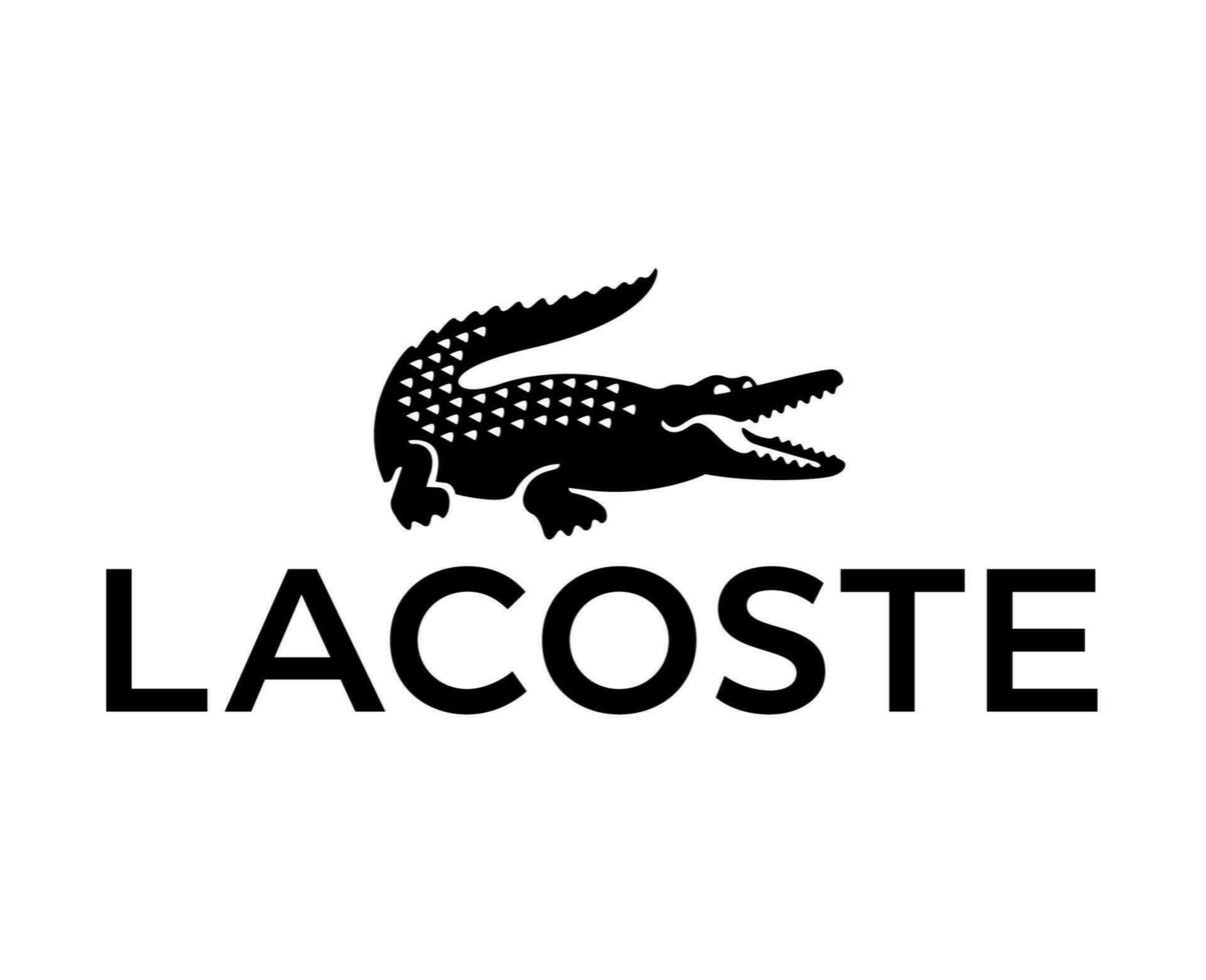 lacoste Marke Logo Symbol mit Name schwarz Design Kleider Mode Vektor Illustration